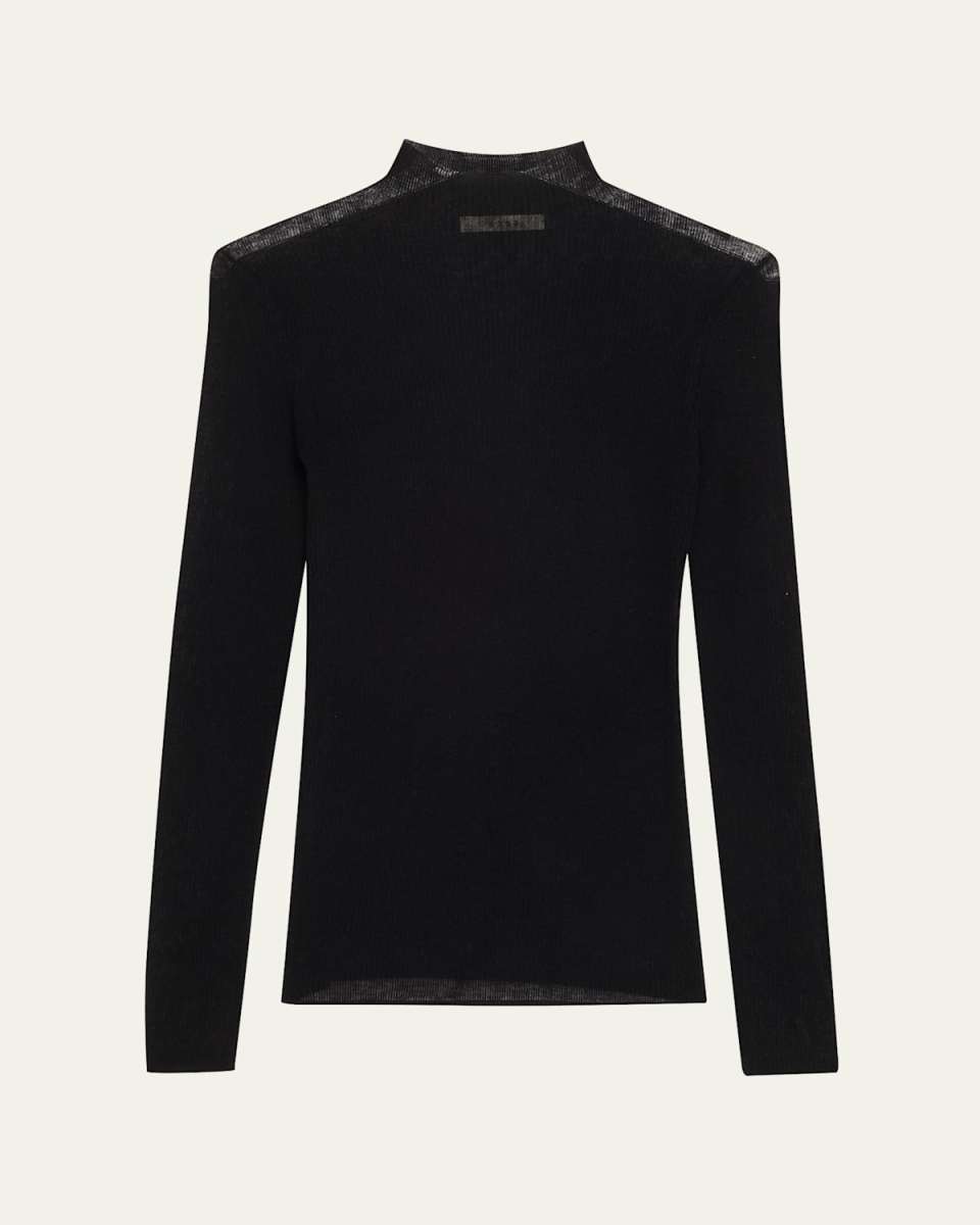 Ribbed Mock-Neck Top